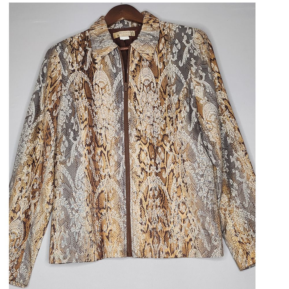 Savvy‎ by Rafael Womans Paisley zipper jacket Size 8